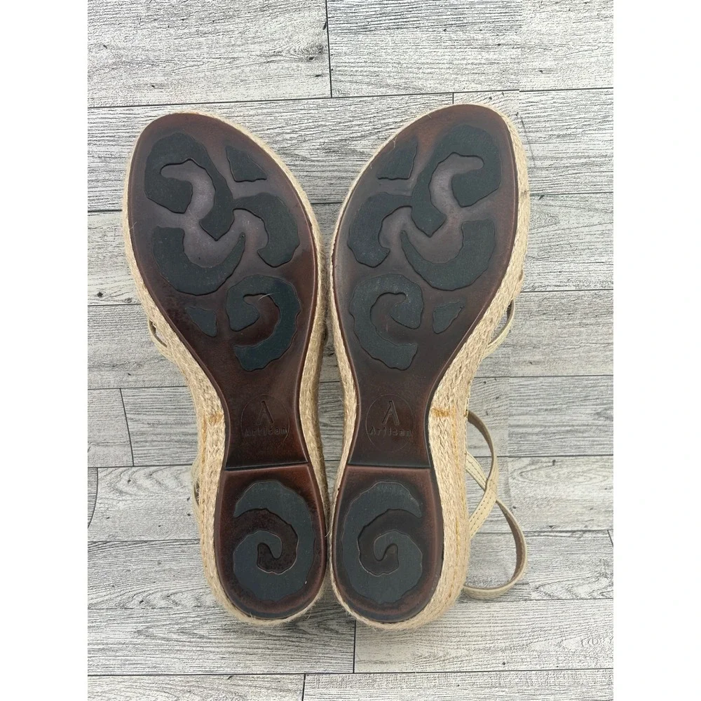 Clarks Artisan Collection Wedge Sandals Adjustable Strap Beige Size‎ 9M
